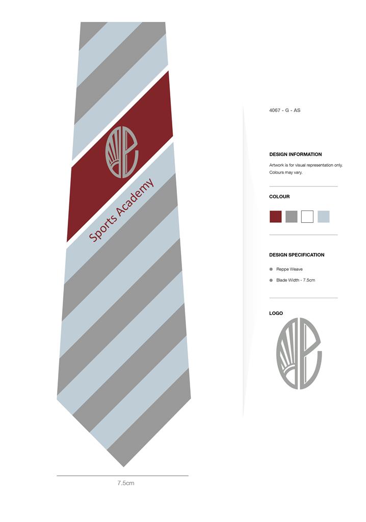 EGGBUCKLAND SPORTS ACADEMY 52" X 3" JACQUARD TIE