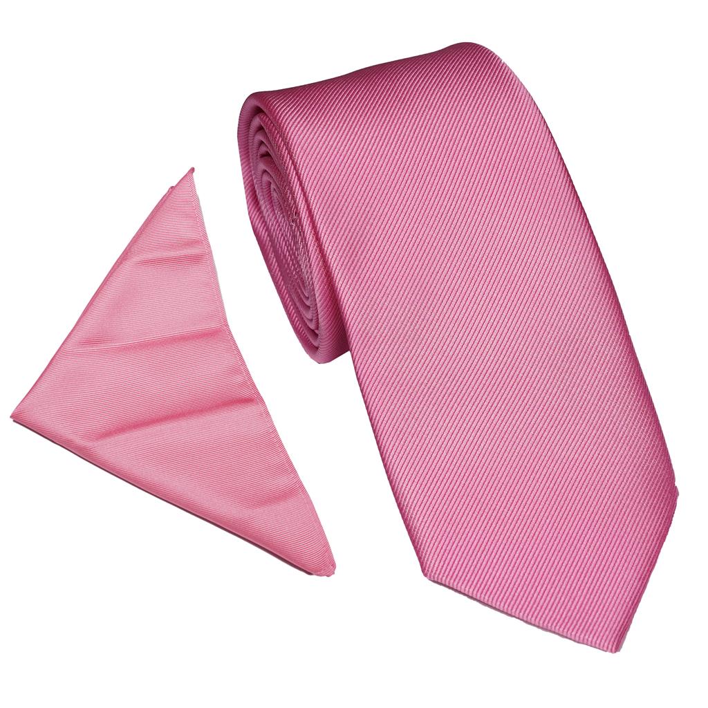 SPECIAL OFFER - PLAIN POLY TWILL TIE SET - PINK
