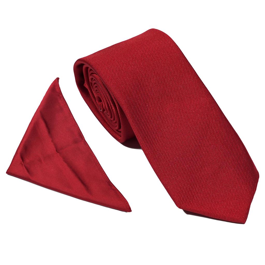 SPECIAL OFFER-PLAIN POLY TWILL TIE SET - TANGERINE