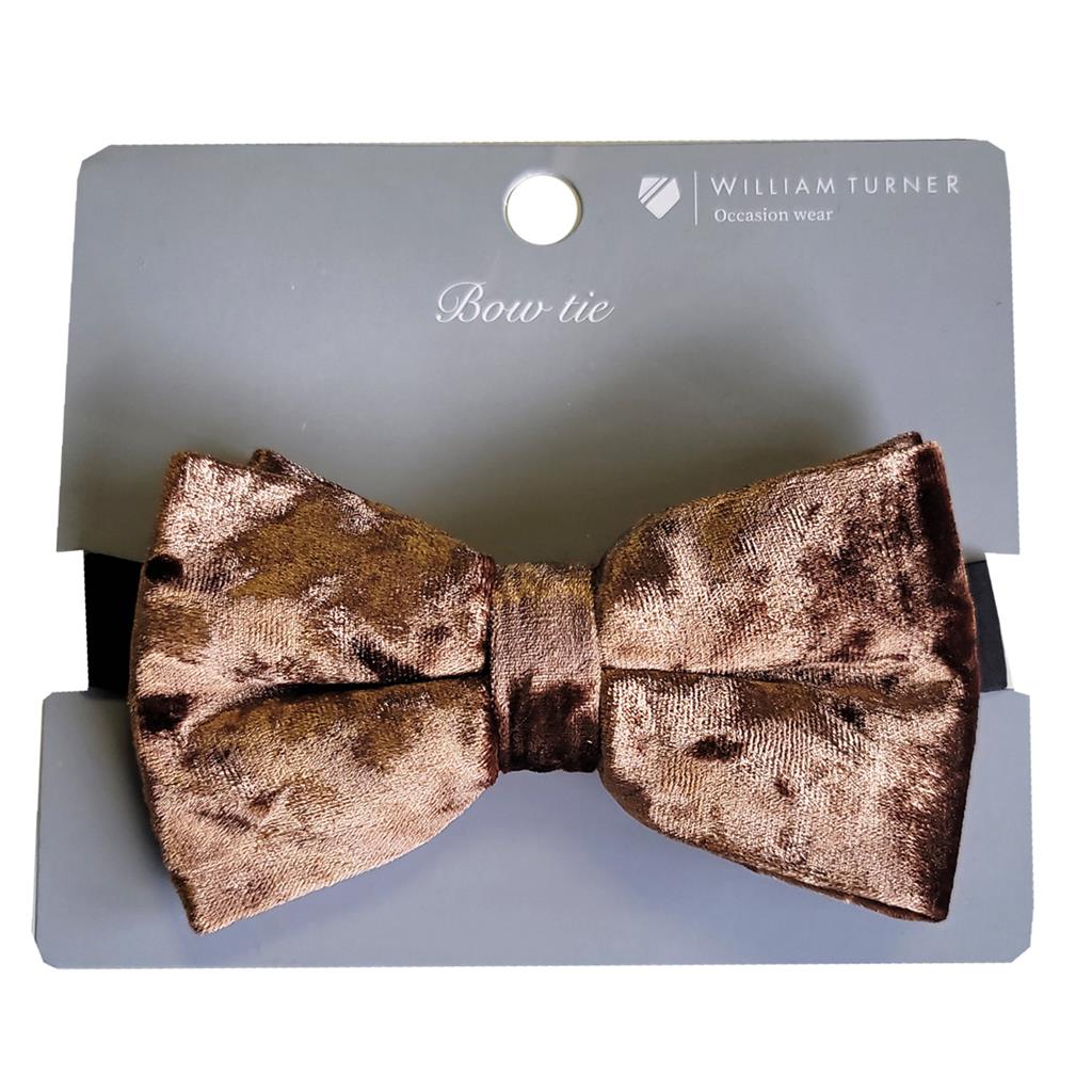 VELVET BOW TIE - BROWN