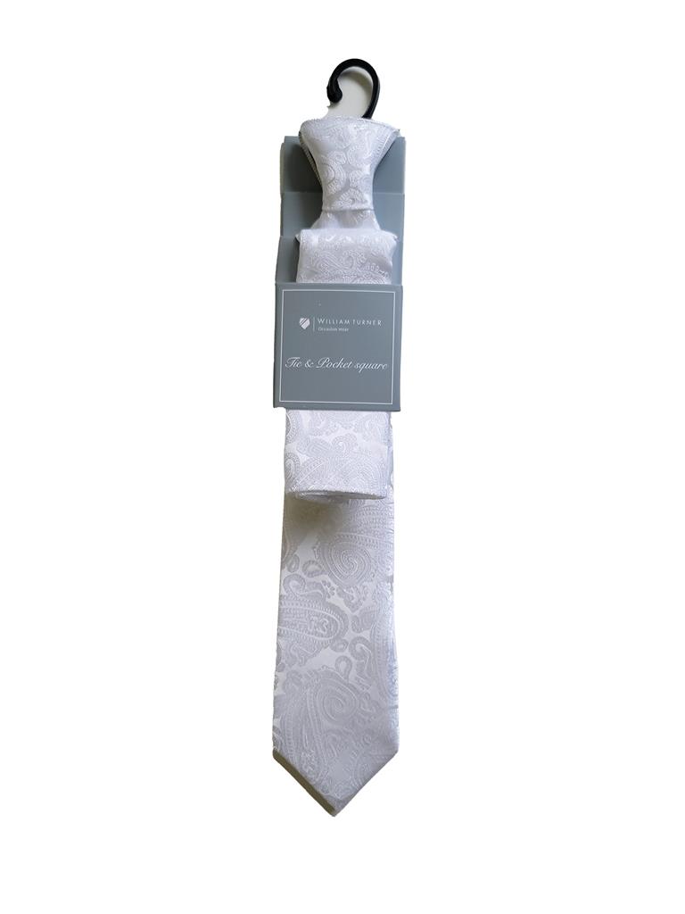 BOYS WEDDING PAISLEY 11" EL - WHITE