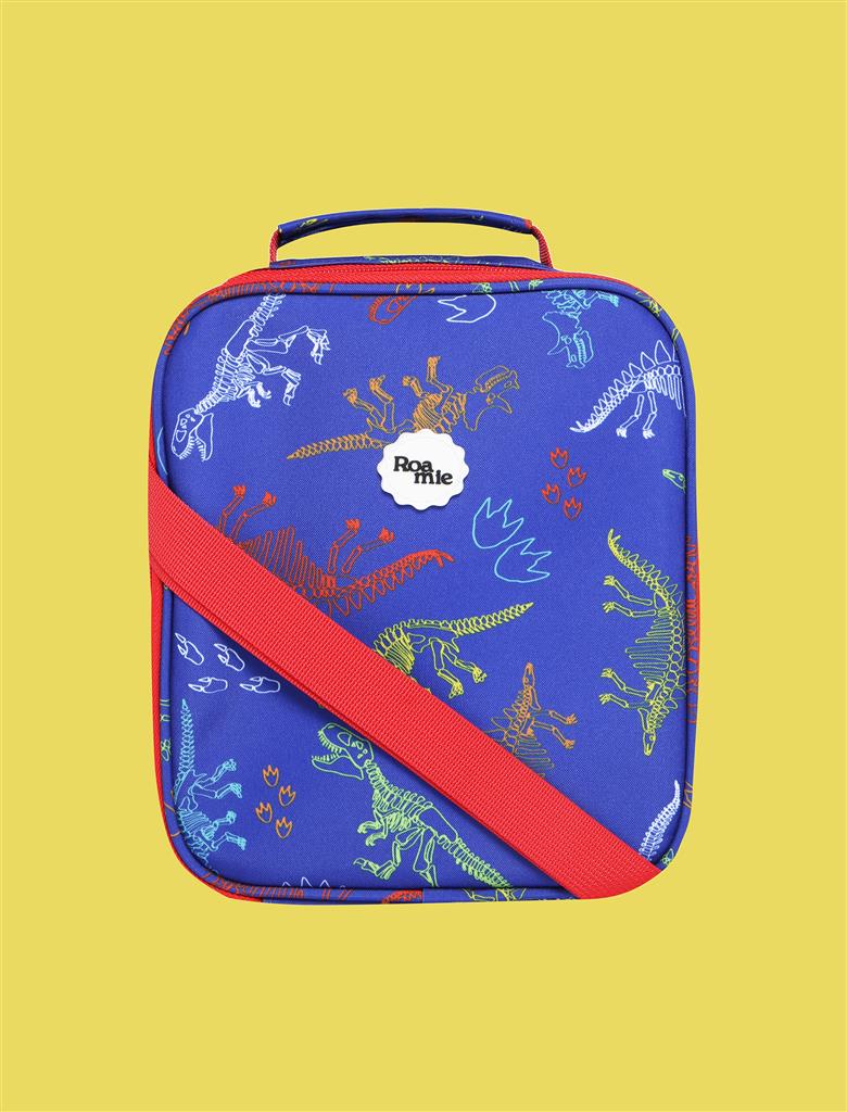 ROAMIE insulated kids school lunch bag in Dinosaur Skeletons