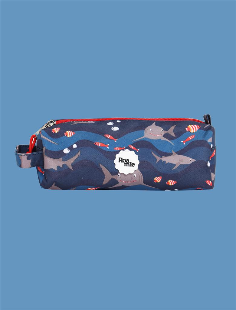 ROAMIE kids recycled school pencil case in Shark
