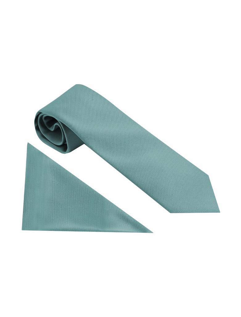 PLAIN POLY TWILL TIE SET - AQUATIC TEAL