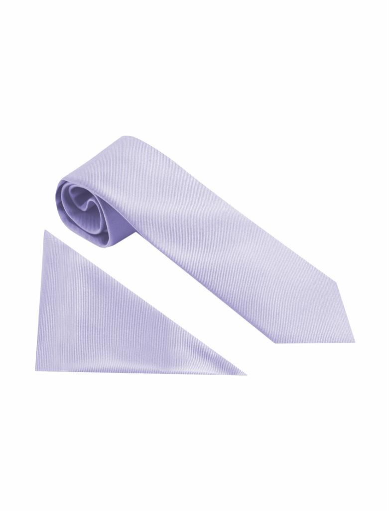 PLAIN POLY TWILL TIE SET - LILAC