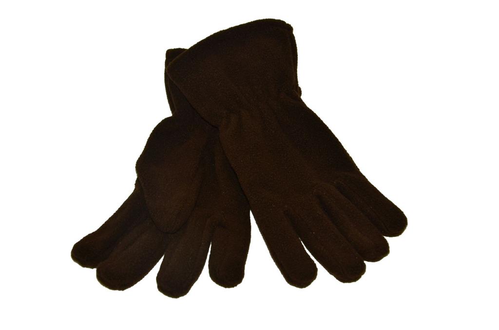 FLEECE GLOVES - BROWN