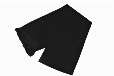 RIBBED KNITTED SCARF - BLACK