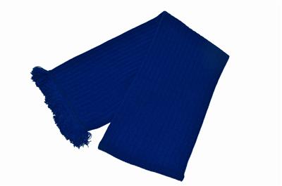 RIBBED KNITTED SCARF - ROYAL