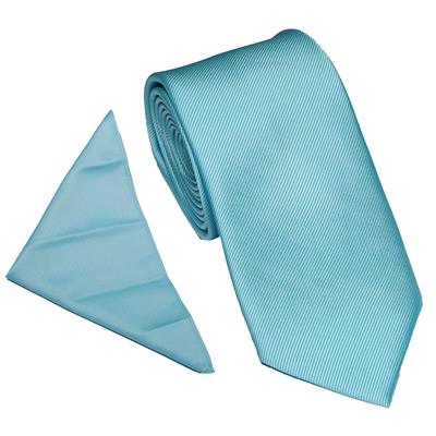 SPECIAL OFFER-PLAIN POLY TWILL TIE SET - TURQUOISE
