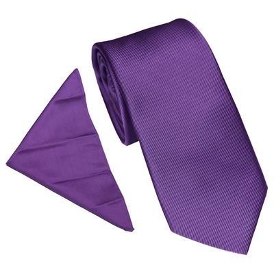 SPECIAL OFFER - PLAIN POLY TWILL TIE SET - PURPLE