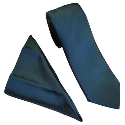 PLAIN POLY SATIN TIE SET- BOTTLE