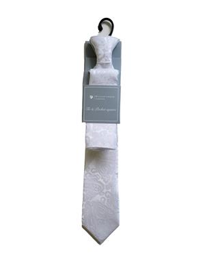 BOYS WEDDING PAISLEY 11" EL - WHITE
