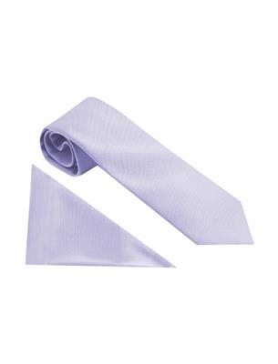 PLAIN POLY TWILL TIE SET - LILAC