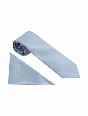 PLAIN POLY TWILL TIE SET - GUN BLUE
