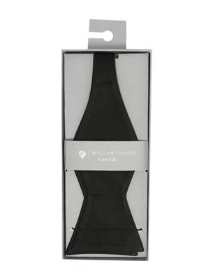SELF TIE SILK SATIN BOW - BLACK