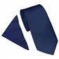 PLAIN POLY TWILL TIE SET - NAVY