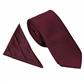 PLAIN POLY TWILL TIE SET - BERRY