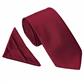 PLAIN POLY TWILL TIE SET - WINE