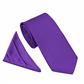 SPECIAL OFFER-PLAIN POLY TWILL TIE SET-DEEP PURPLE