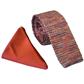 KNITTED TWEED TIE SET- RED