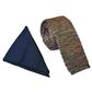 KNITTED TWEED TIE SET - NAVY