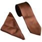 PLAIN POLY TWILL TIE SET - TAN