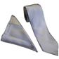 PLAIN POLY SATIN TIE SET- SILVER