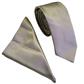 PLAIN POLY SATIN TIE SET- STONE