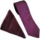 PLAIN POLY SATIN TIE SET- WINE