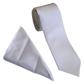 PLAIN POLY SATIN TIE SET- WHITE